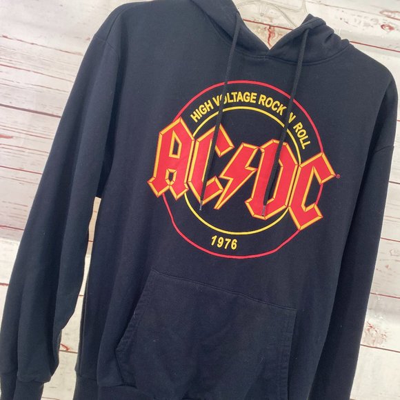 AC/DC Tops - AC/DC High Voltage Rock N Roll Hoodie Sweatshirt NWOT Women s Size Medium